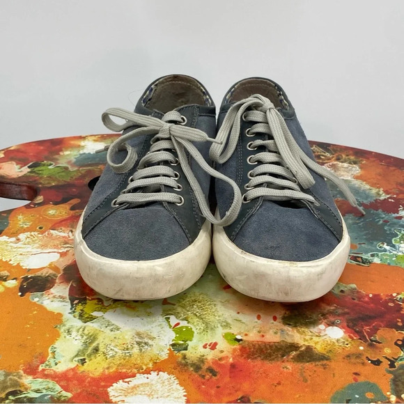 Frau Footwear Lace up Low Top Sneakers Womens Size 41 US 9 Blue Leather Suede - Picture 2 of 12